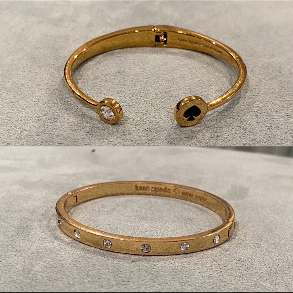 Two Kate Spade gold tone bracelets